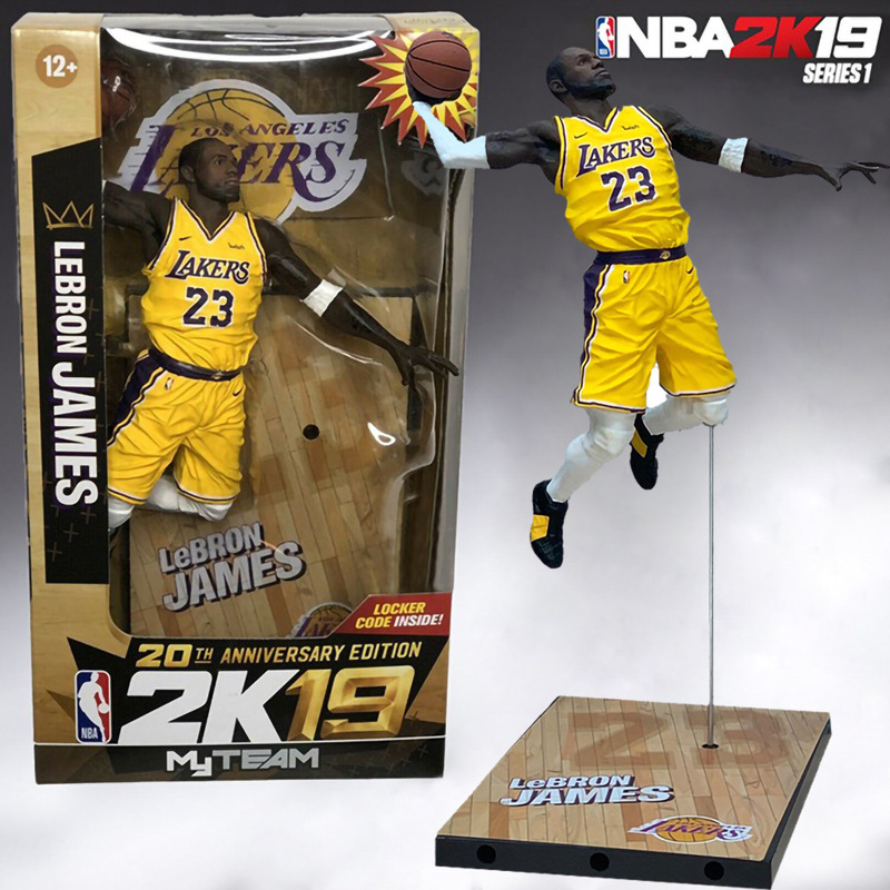 Mcfarlane NBA BasKetball Star 2K19 LaKers No. 23 James Figure Model Ornament Doll