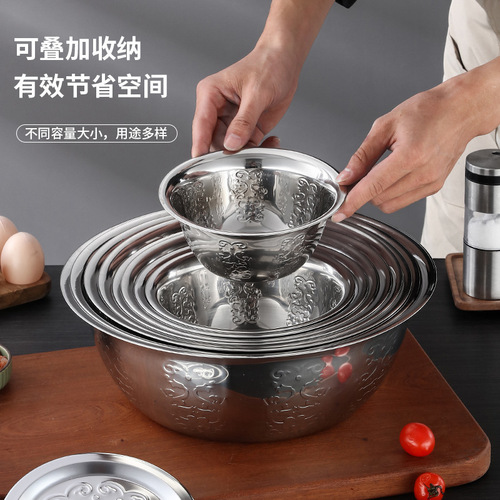 Non-magnetic stainless steel basin thickened soup basin multi-purpose basin oil basin oil drum vegetable basin seasoning basin egg beating and basin Southeast Asia