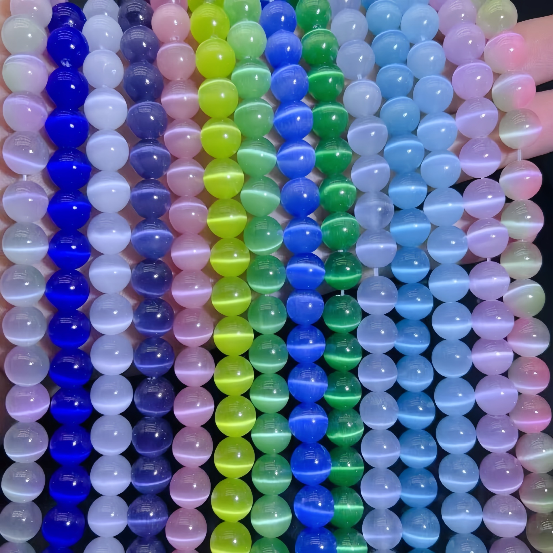 精选猫眼石散珠diy饰品配件串珠圆珠手串手链项链半成品珠子批发