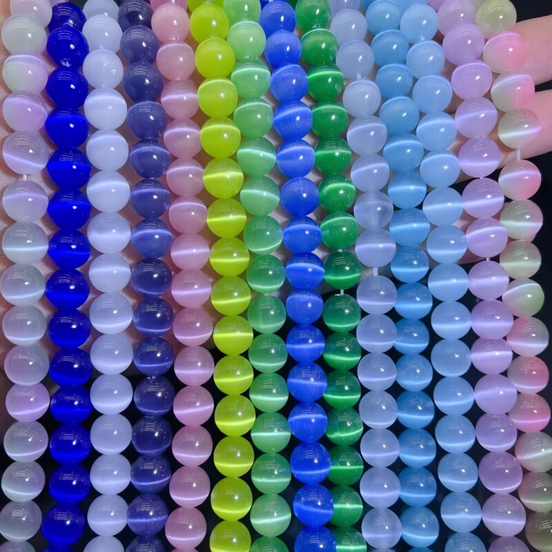 Selected Cat's Eye Stone Loose Beads DIY Jewelry Accessories Round Beads Bracelet Necklace Semi-Finished Beads Wholesale