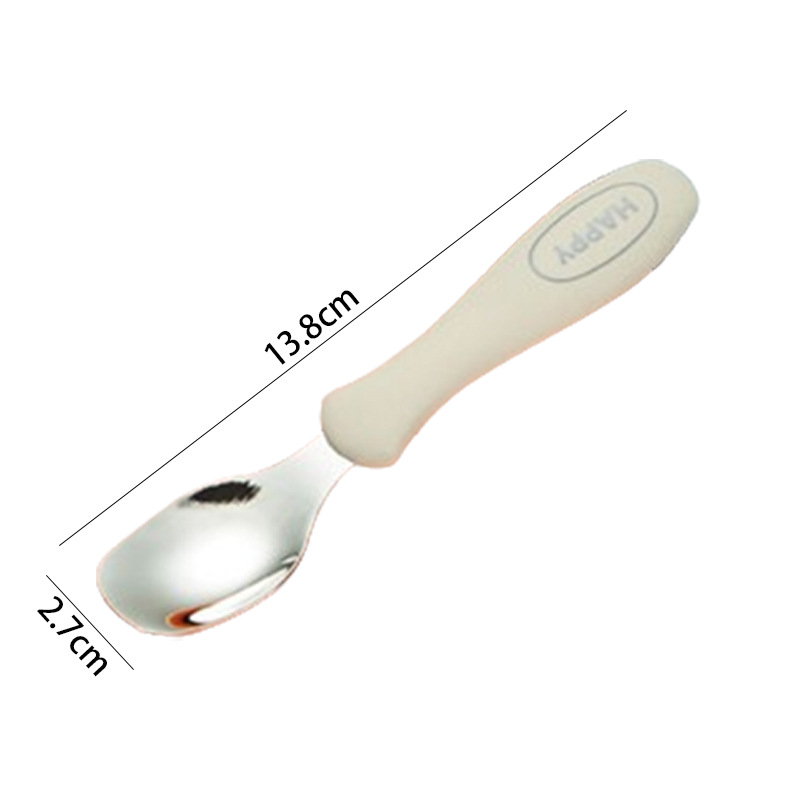 Creamy-white-316L 스틸 "행복한" 숟가락