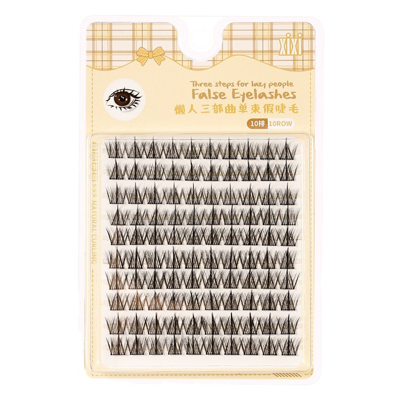 Xixi superior de la oreja de trigo pestañas postizas 10 filas de gran capacidad de simulación natural gruesa ultra-fino tallo segmentado pestañas para las mujeres