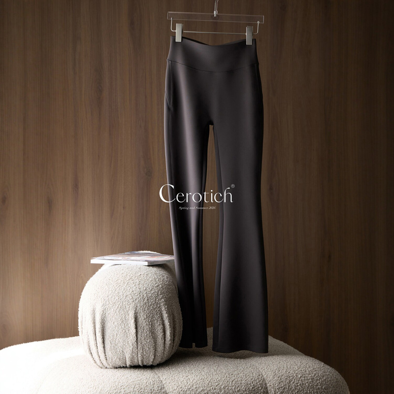 Cerotich Korea Hyosung Spandex Air Layer Yoga Flare Pants for Women, Summer Thin High-Waisted Slimming Supermodel Pants