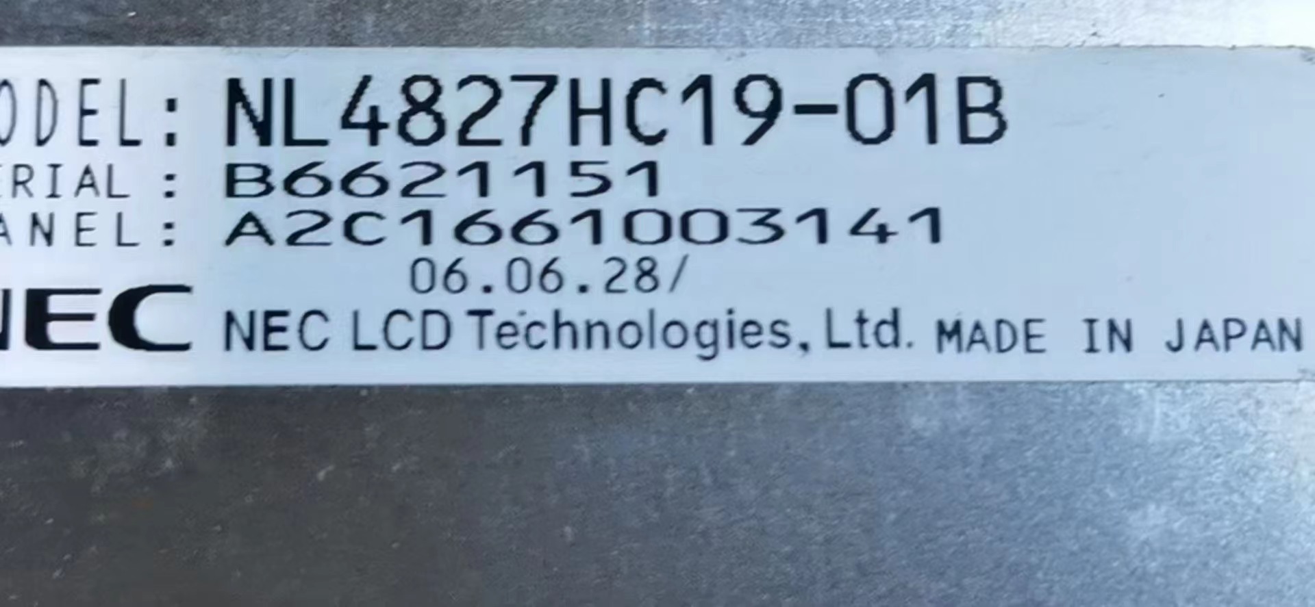 原装现货出售 NL4827HC19-01B 拍前请联系客服确认型号和参数