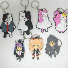 弹丸论破弹丸轮舞卡黑白熊通双面钥匙圈动漫软胶钥匙扣礼品挂件