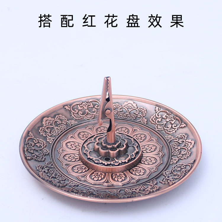 Quemador de incienso de estilo antiguo de cobre, soporte para varillas de incienso de loto, decoración zen para el hogar, sin caída de ceniza. image 23