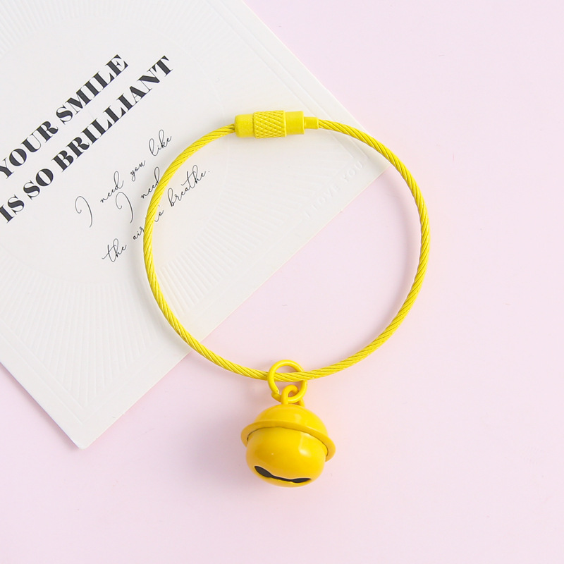 Yellow small bell, steel wire, 17mm