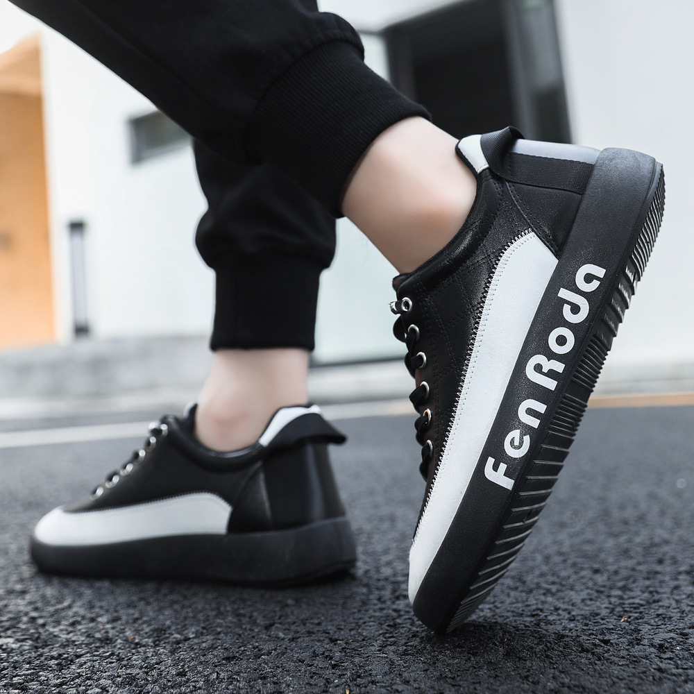 Zapatos de cuero para hombres de moda de un pie plano zapatos casuales para hombres al por mayor transfronterizos de moda al aire libre con zapatos de skate transpirables bajos