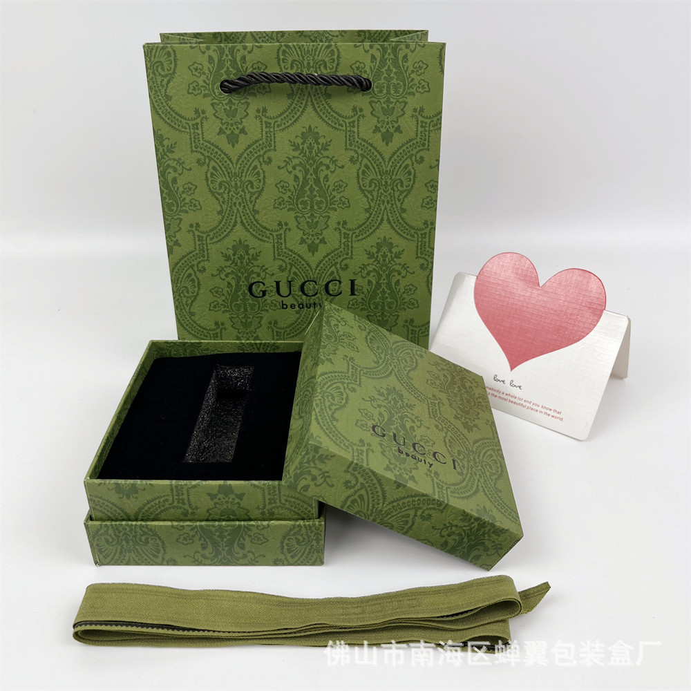 Caja de lápiz labial de gran nombre Y caja de regalo de oro pequeño verde caja de embalaje antigua bolsa de regalo Ama labio CH bolsa de regalo H caja de regalo