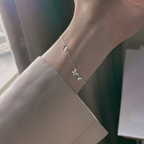S925 Pure Silver Butterfly Bracelet  New Arrival Light Luxury Unique Design High-end Friendship Accessory