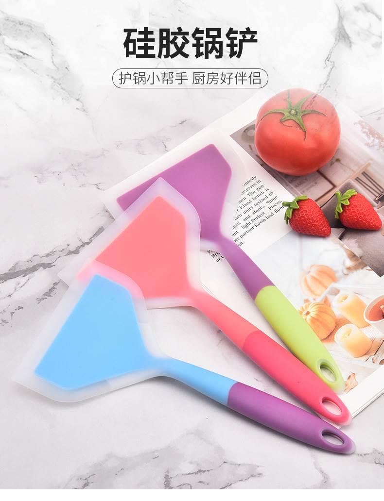 Silicone Spatula Turner Non-Stick Safe Heat Resistant Mini Green for Tamagoyaki Pancake Frying overview