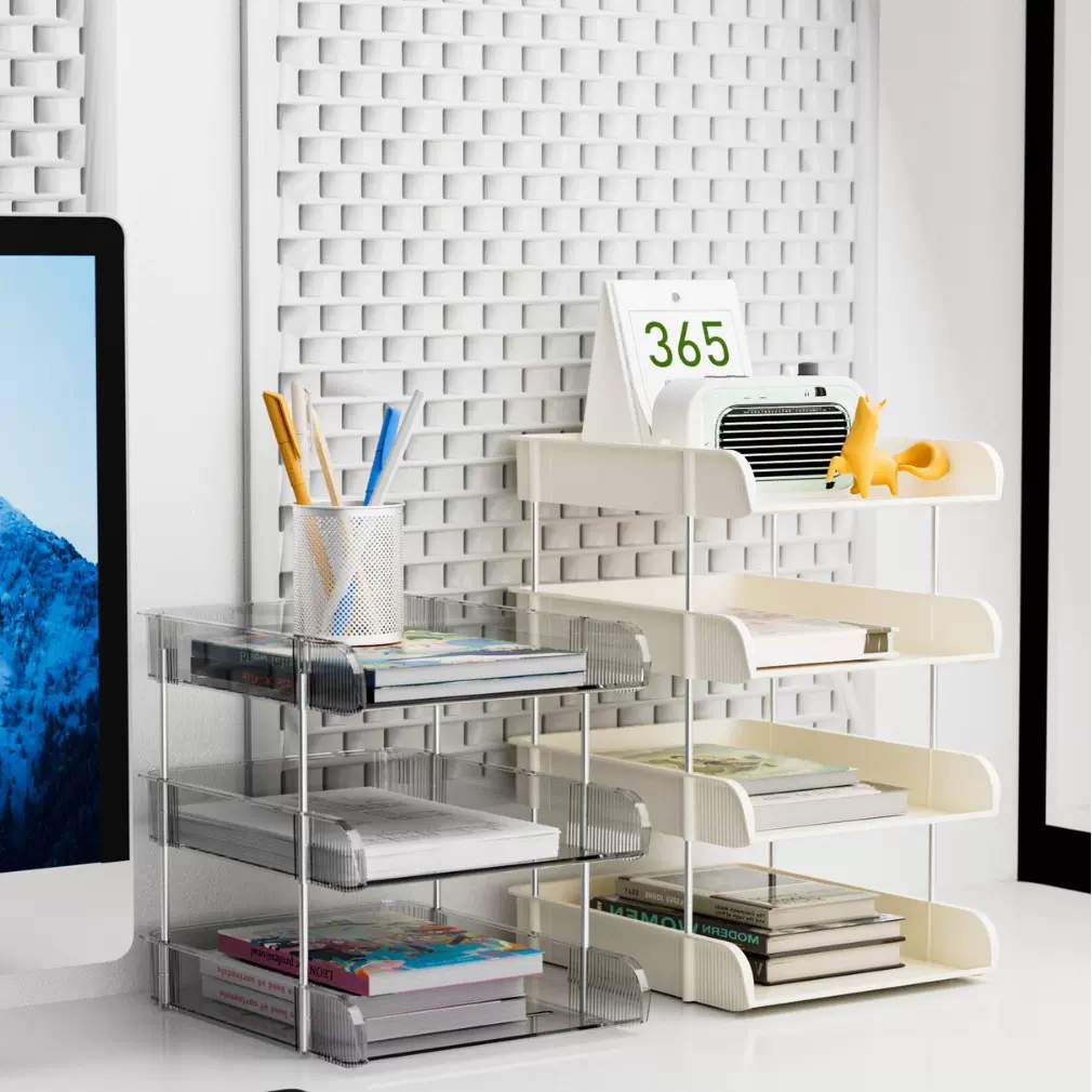 办公室收纳小推车置物架工位桌下文件落地整理架打印机多层收纳