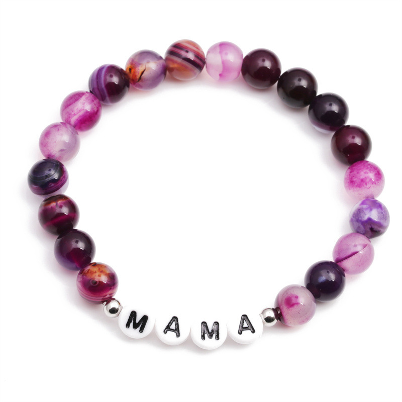 Fashion purple line agate beaded bracelet MOM motheru0027s day