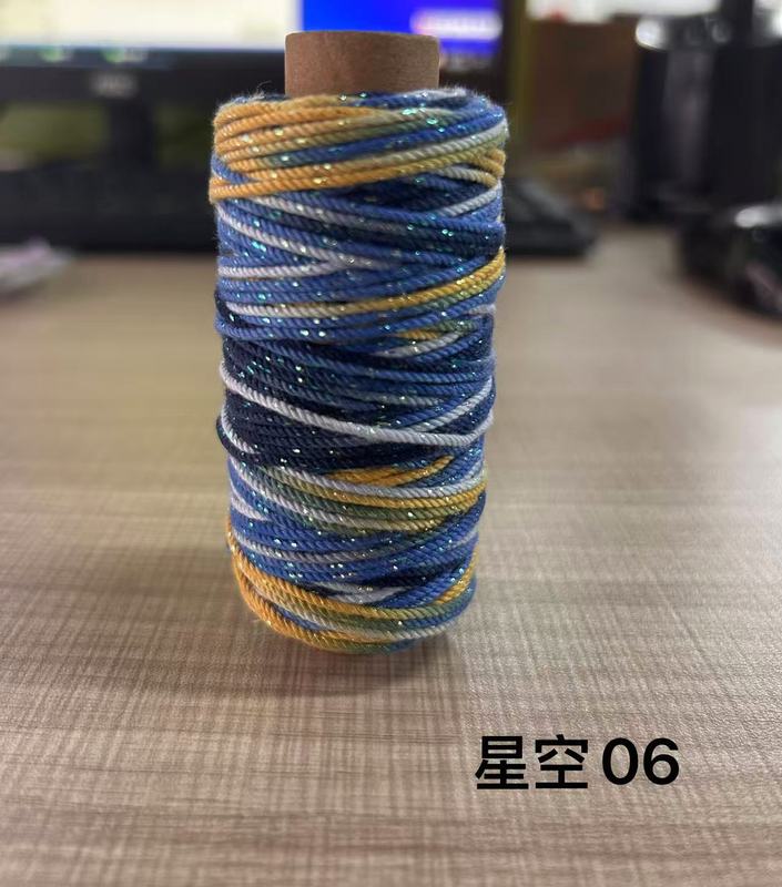 カスタマイズされた1.2mm耐摩耗性セグメント染色星空チベットスタイル手巻き綿糸DIYジュエリー編み込み綿ロープ|undefined