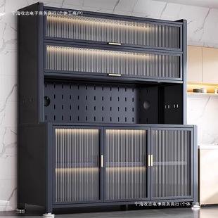 Upgraded Dust-Proof Sideboard Kitchen Multi-Functional Floor-Standing Storage Rack Microwave Oven Storage Wall Cabinet Storage Cabinet