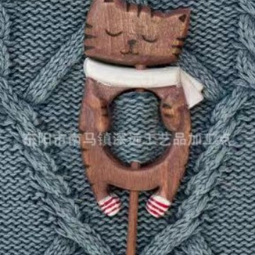 New Wooden Animal Brooch Gift 2 Wooden Brooch Retro Cute Wooden Brooch