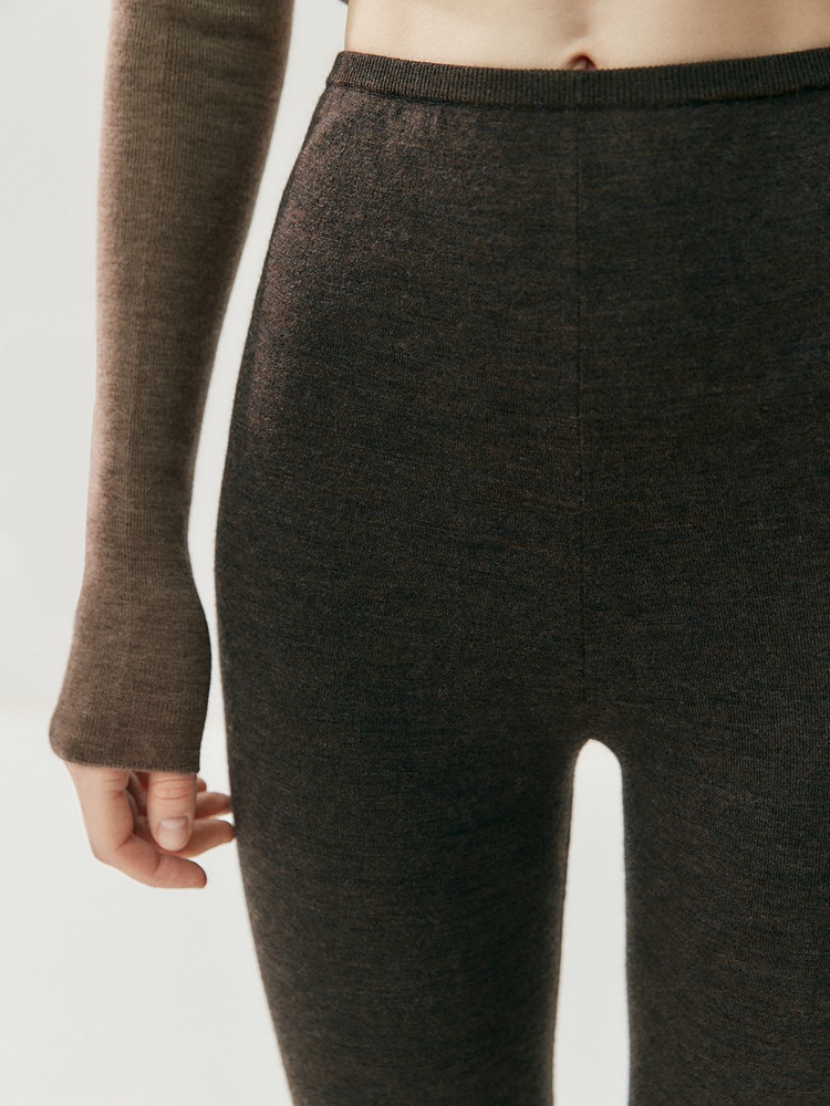 Machine Washable Stretchy Slimming Fine-Spun Pure Wool Leggings for Women, Skin-Friendly Elastic Waist, 2026 Autumn and Winter Knitted Thermal Pants