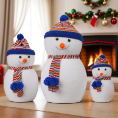 クリスマス装飾雪だるま人形デスクトップ装飾品クリスマスギフトクリスマスツリーアクセサリー雷峰帽子雪だるま