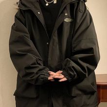 冲锋衣外套女复古高级设计感小众秋季ulzzang港风美式宽松夹克潮