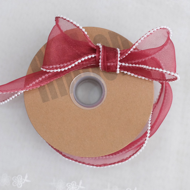 Cinta de embalaje de flores al por mayor regalo de San Valentín decoración vendaje regalo ramo embalaje 4cm hilo de cola de pez perla