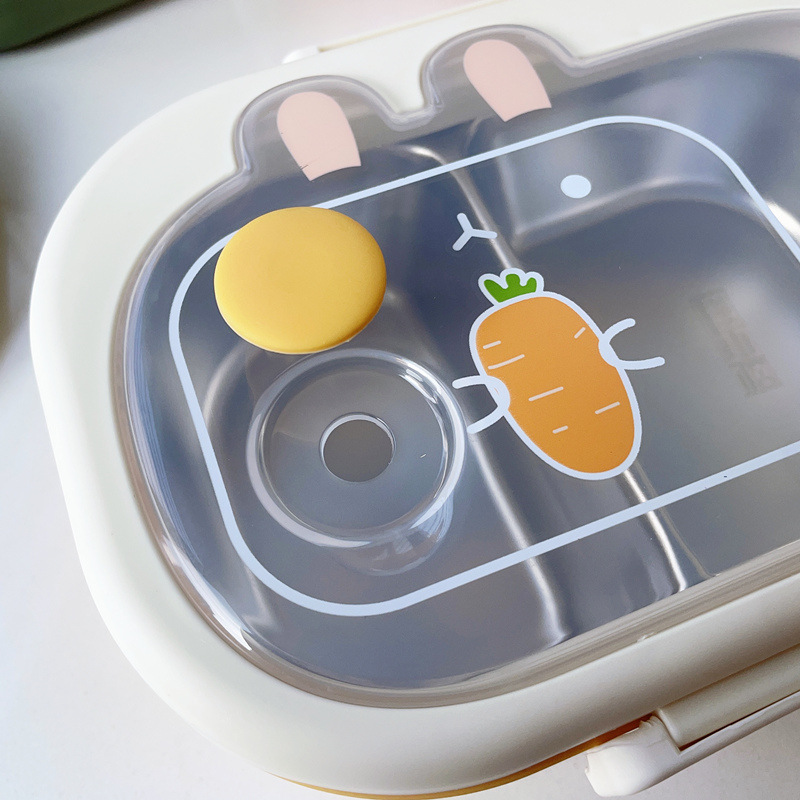 INS Nueva caja de almuerzo de acero inoxidable 304 Linda caja de almuerzo aislada de alto aspecto trabajador de oficina estudiante caja de almuerzo sellada