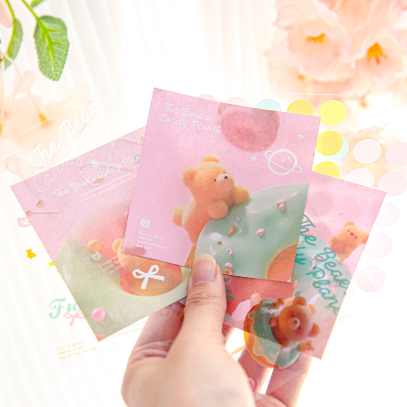 Mr. Paper Three Enjoy Bear Adhesivos Gudle Planet Student Post-it Notas Notas Notas Notas