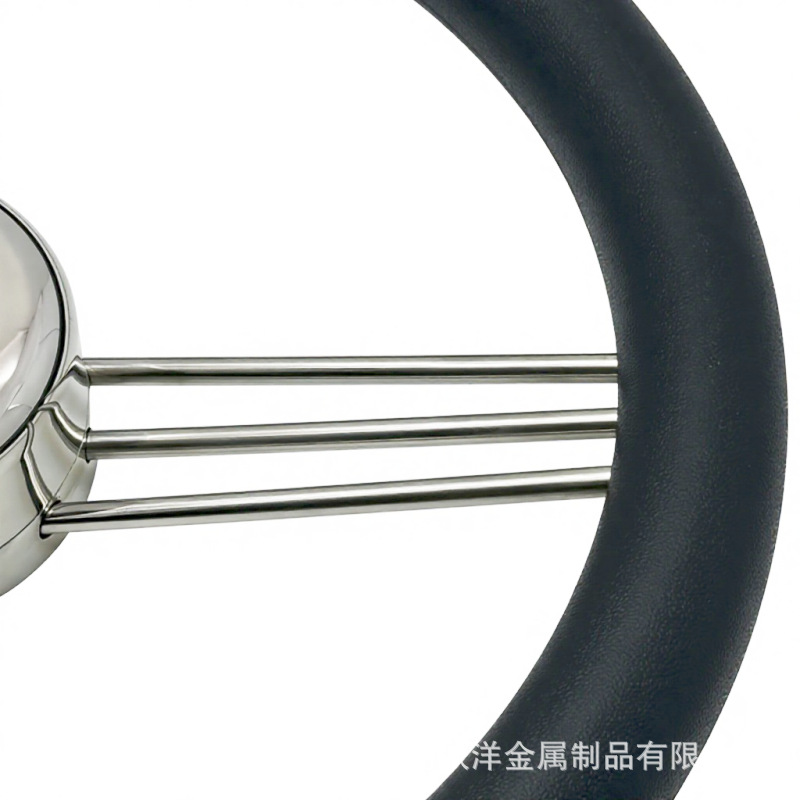 Three-spoke stainless steel 304 foam soft grip ship steering wheel, yacht rudder wheel, marine steering wheel