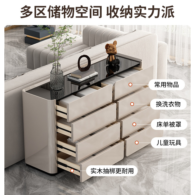 轻奢斗柜收纳柜一体家用客厅靠墙置物柜现代简约卧室储物柜床尾柜|undefined