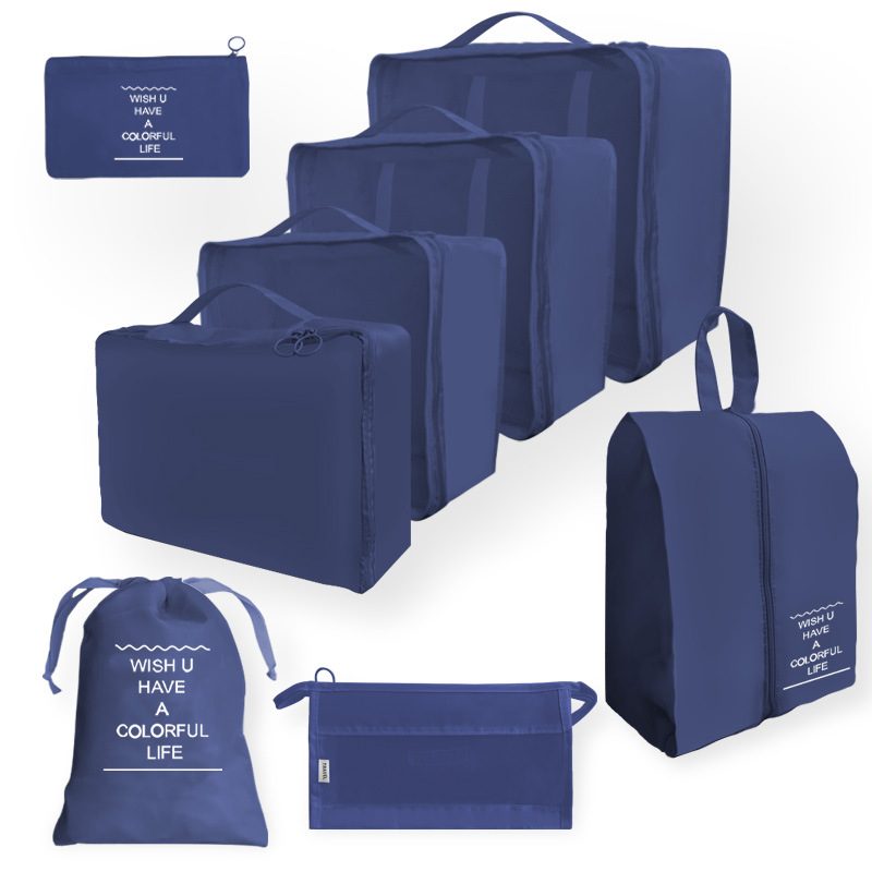 Bolsa de almacenamiento de viaje traje de seis piezas de siete piezas de ocho piezas plegable bolsa de lavado bolsa de almacenamiento de ropa bolsa de viaje con cordón