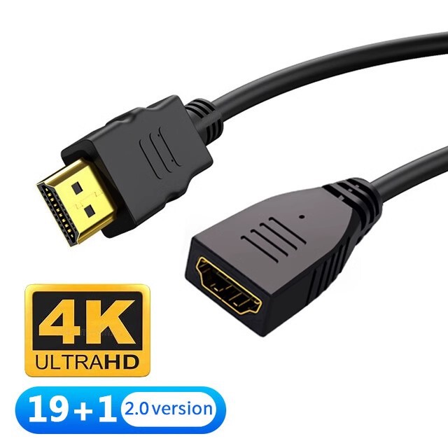 HDMI Extension Cable Male to Female Extended 4K Hd Tv to Monitor Connection Male to Female Adapter Interface Projection