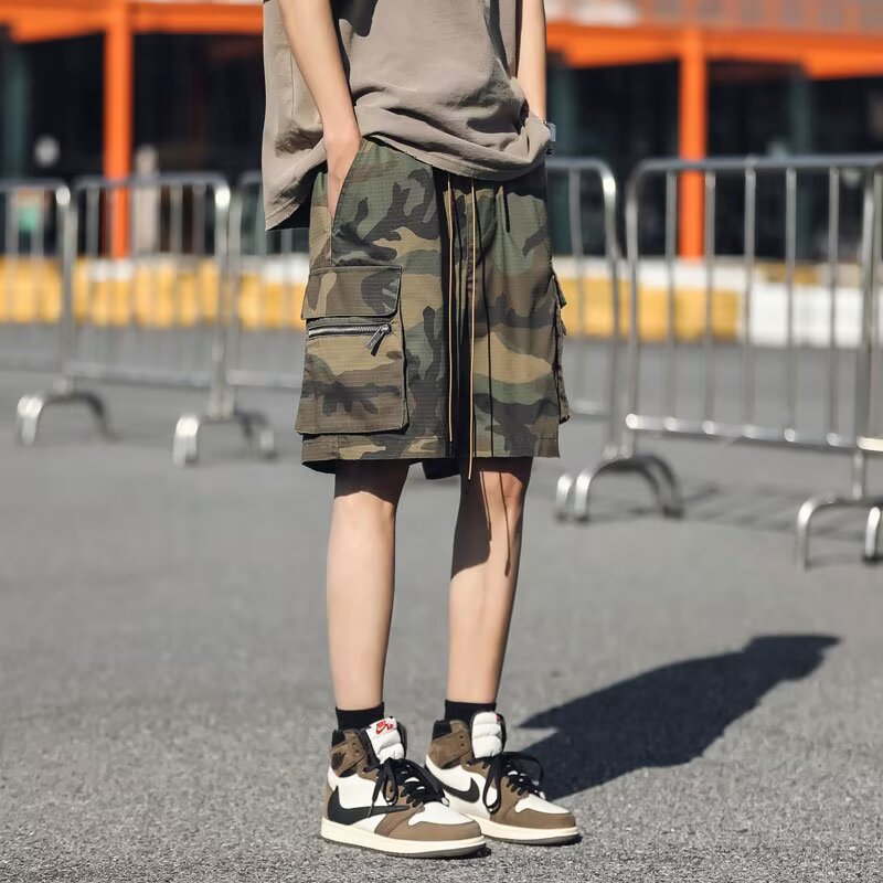 2025 New Japanese Summer Multi-Pocket Camouflage Claw Pants Men's Retro Straight Routine Sports Pants