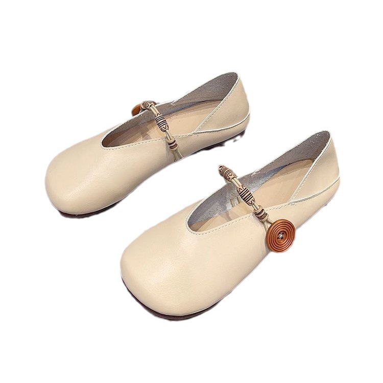 Comfortable Soft Leather Mary Jane Ballet Flats For Women_voghion.com