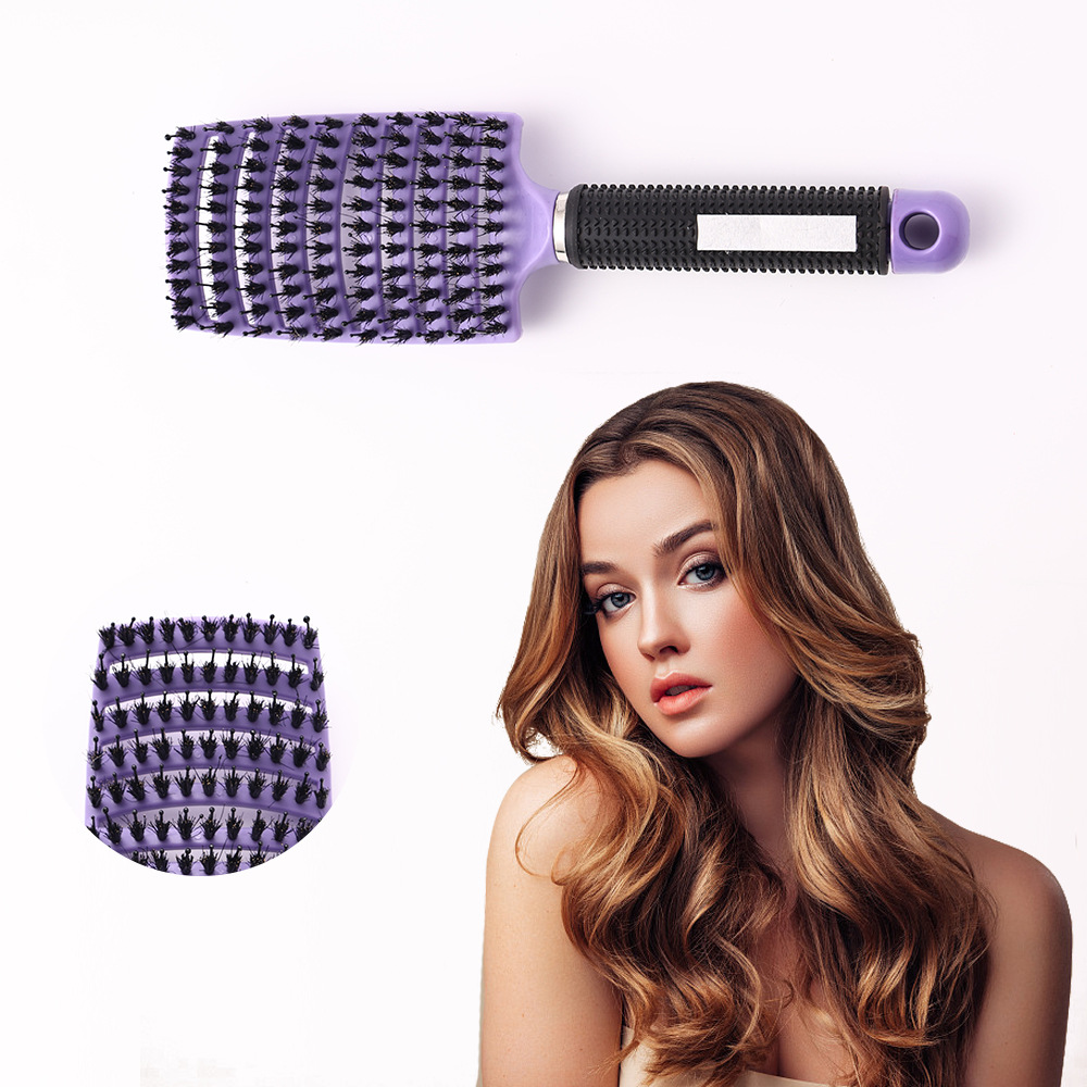 Transfronterizo sin cabello costillas de cabello de jabalí melina de nylon aguja pegamento manija fábrica de cepillo de cabello de masaje de modelado