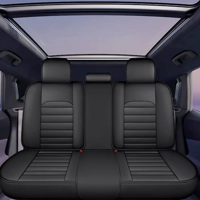 cushion cover for vehicles, Seat cushion, seat cover - black-full-leather-rear-seats