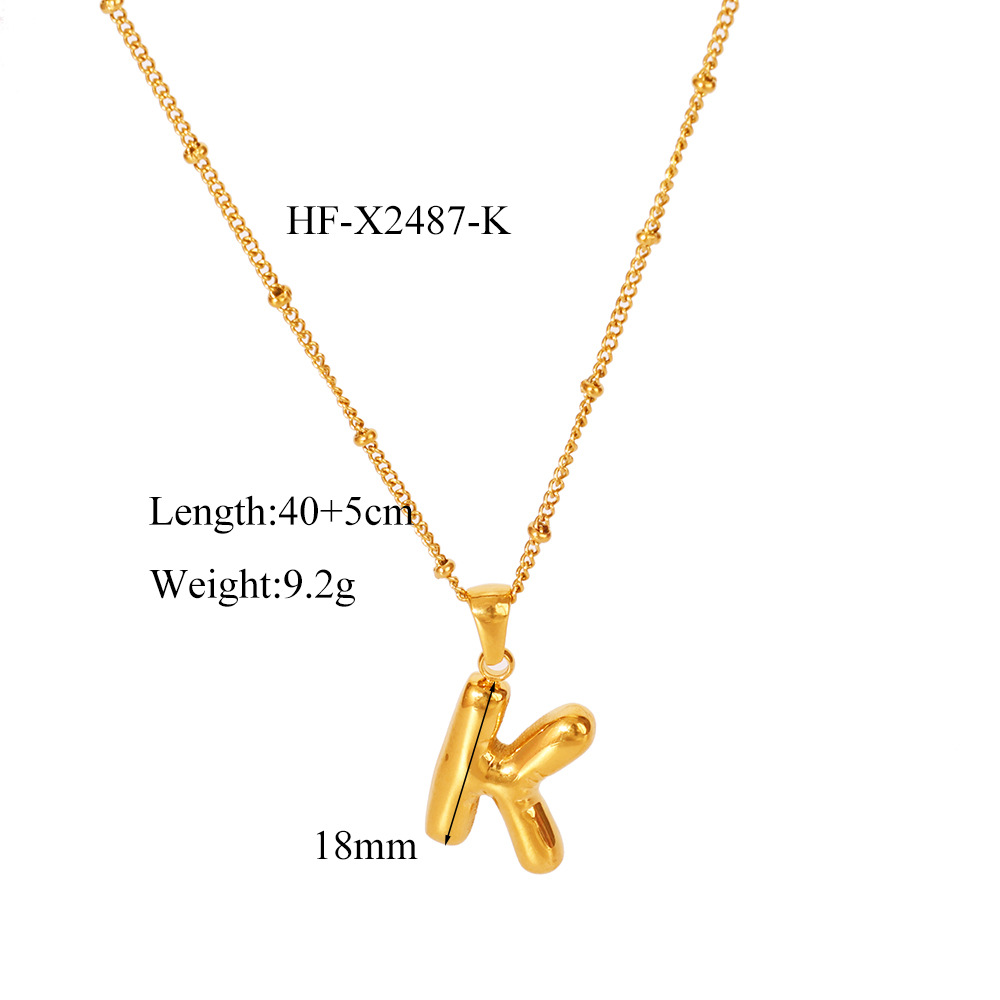 12g Weight Titanium Steel Pendant Material Pendant Necklace Classification Titanium Steel Chain Material cable chain Chain Type 1 Piece Quantity Daily Occasion Titanium Steel Material Letter Pattern All Seasons Season Women's Gender Plating Design Modern Style, Simple Style Style Wholesale Jewelry Modern Style Simple Style Letter Titanium Steel Plating Cable Chain Pendant Necklace 23