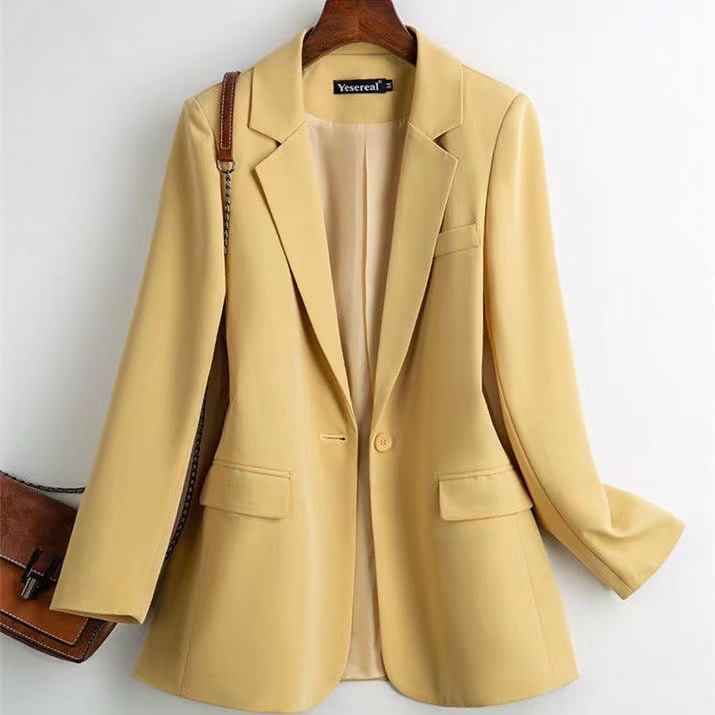 2023 New Suit Jacket Women's Korean-style Small Suit Slim-fit Slimming Casual Fashion Internet-famous Mid-length Early Autumn Women's Clothing