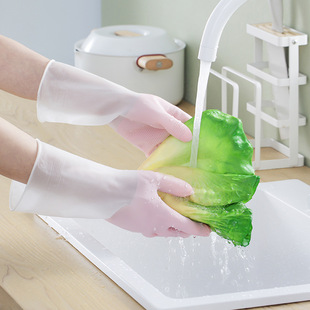 Housework Gloves Kitchen Dishwashing Gloves Gradient Color Rubber Gloves Household Housework Cleaning Gloves Rubber Manufacturer Wholesale