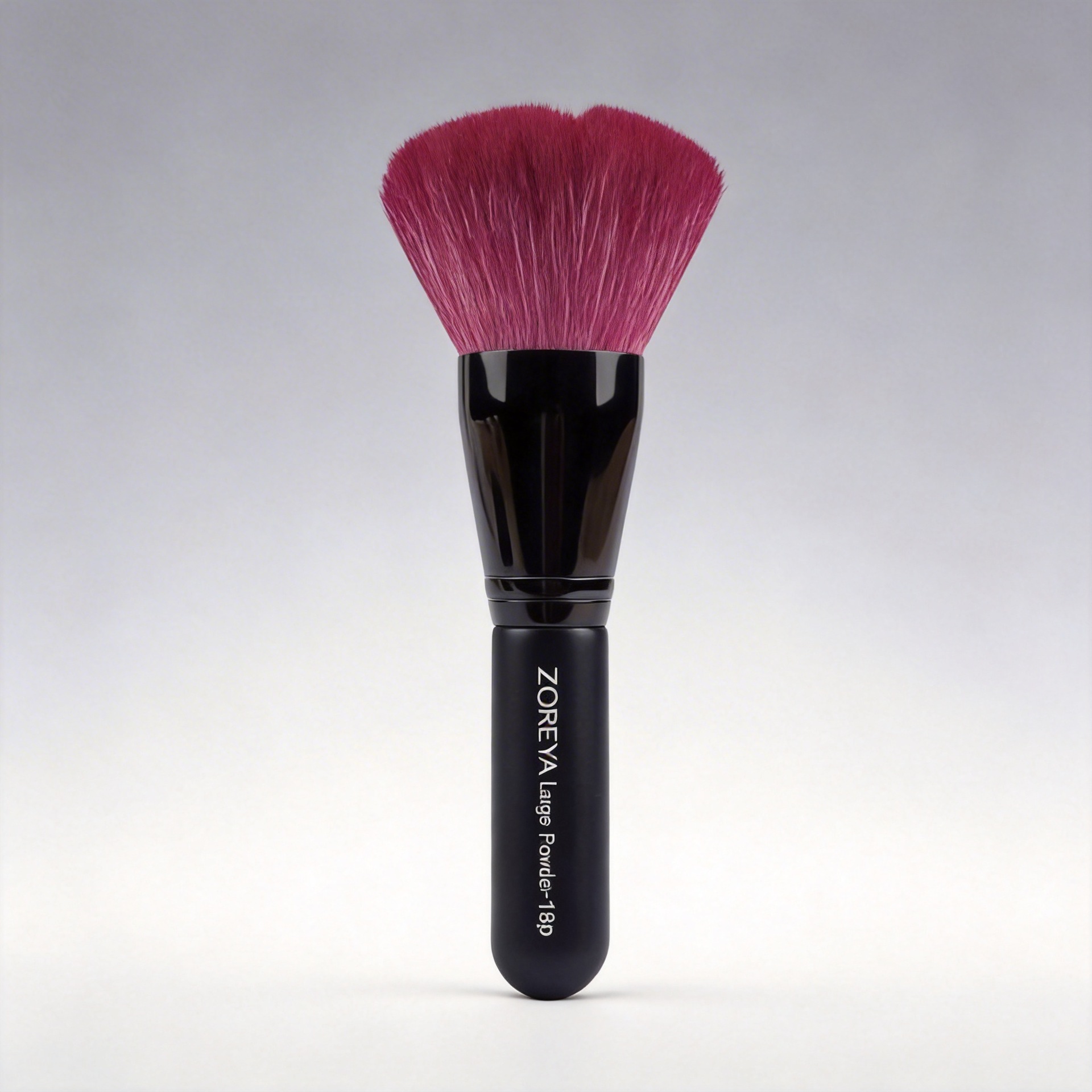 Nuevo pincel de maquillaje de mango corto 18P para colorete en polvo grande, herramienta de belleza Cangzhou, en lana animal color rojo rosa.