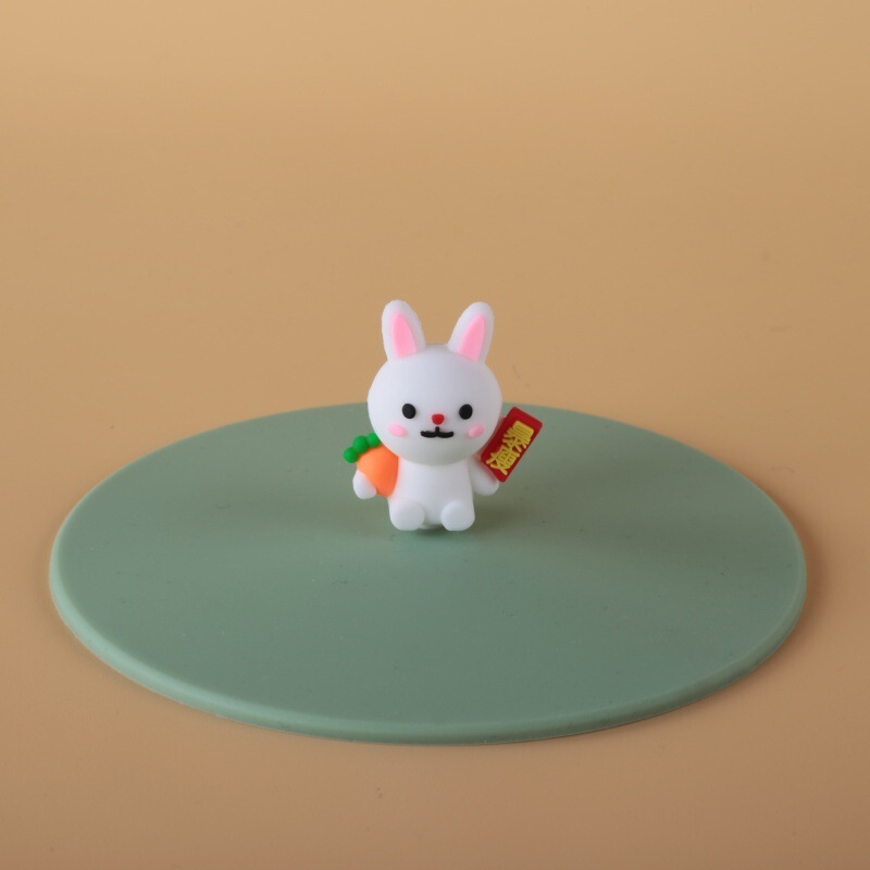 Frosted Silicone Cup Lid, Water Cup Lid Accessories, Round Cartoon Cookie Man Doll, Glass Ceramic Dustproof, Home Use Frosted Silicone Cup Lid, Water Cup Lid Accessories, Round Cartoon Cookie Man Doll, Glass Ceramic Dustproof, Home Use