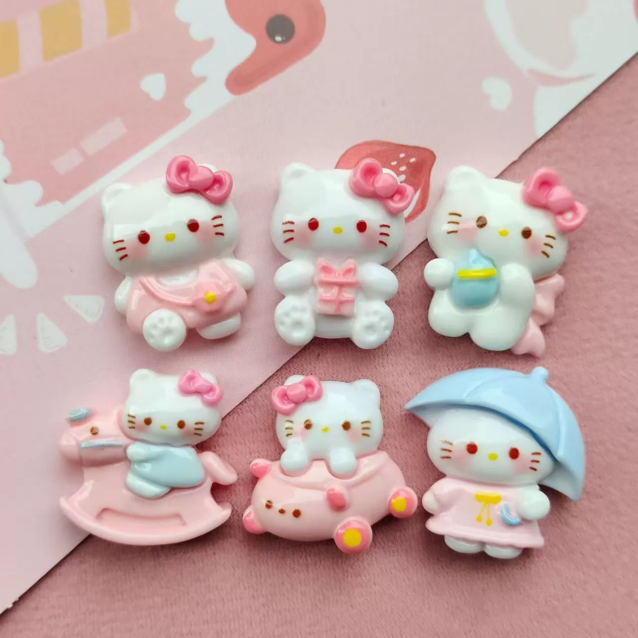 Милые аксессуары для автомобиля в виде кота Hello Kitty KT, маленькие украшения для электромобиля, интерьер автомобиля, украшение центральной консоли