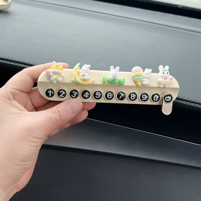 Nömrəli dayanma kartı Phone Number Plate Car Cute - rabbit-series-aromatherapy-stop-plate