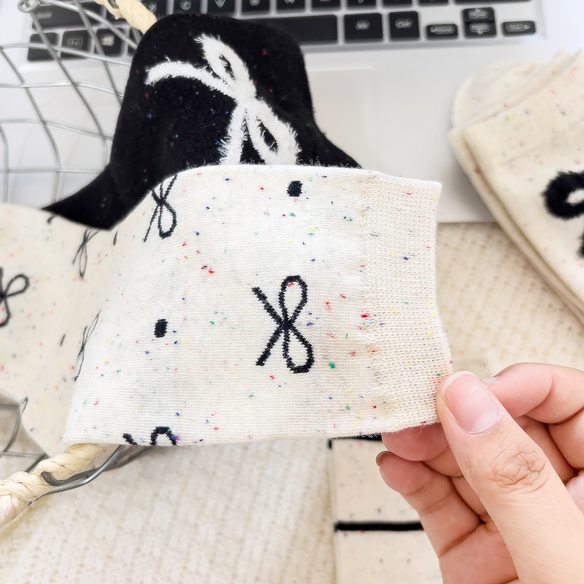 45g Weight Socks Classification Socks Lingerie Type Cotton Fabric Type A Pair Quantity Holiday Occasion Non-Slip Function Bow Knot Pattern Summer Season Women's Gender Sweet Style Sweet Women's Bow Knot Cotton Crew Socks A Pair 7