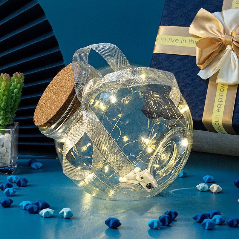 Botella de vidrio de deseo tapones de madera botella grande deseo flotante botella de estrella de suerte origami de alto valor de belleza pequeña botella vacía adornos