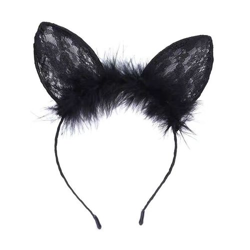 Korean cute lace cat ear headband female Internet celebrity face wash hair headband sexy bunny ears cos makeup hair accessories