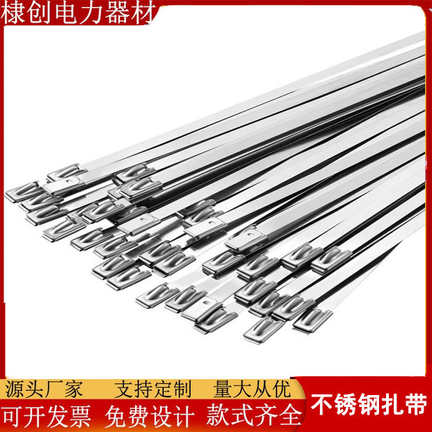 304不锈钢扎带金属自锁式电缆捆绑带束线耐高温批发不锈钢扎带