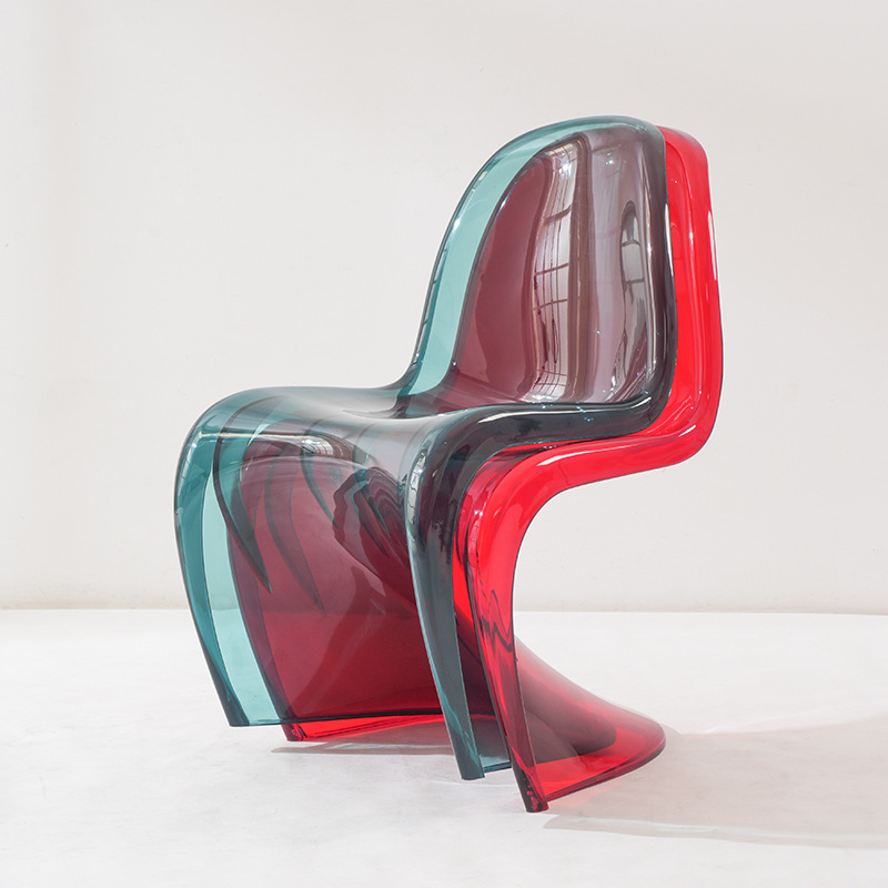 Internet Celebrity Pan Dong Chair White Dining Chair Transparent Plastic Acrylic Chair Backrest Leisure Negotiation Chair Creative Makeup Stool
