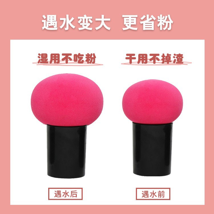 Polvo de cabeza de hongo esponja cojín de aire para polvo de maquillaje de doble uso seco y húmedo