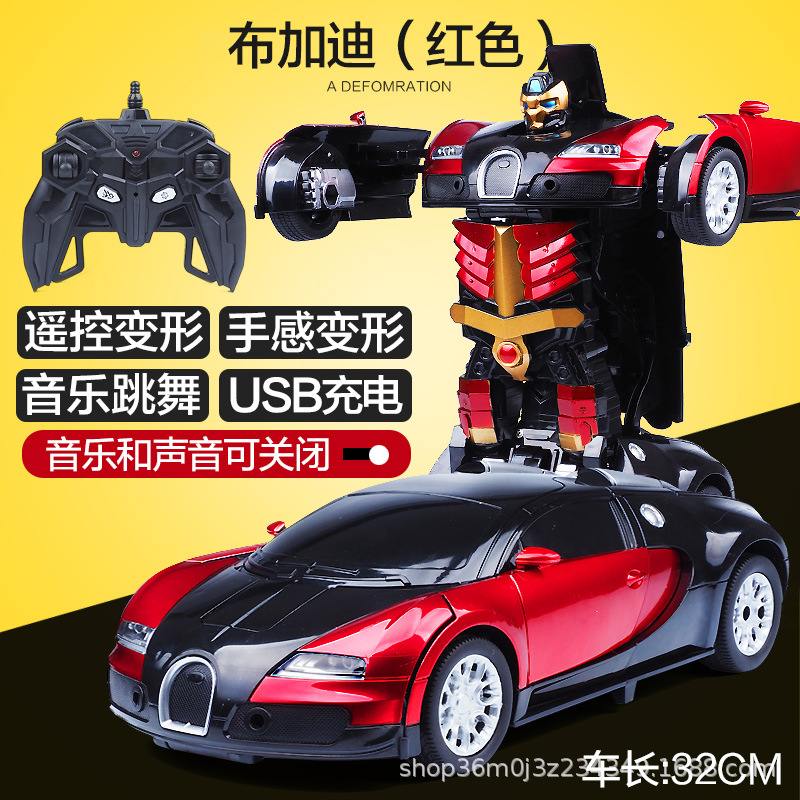 Control remoto de deformación de detección de gestos cargador de automóviles de carreras de cuatro ruedas robot grande niño niño coche de juguete súper grande