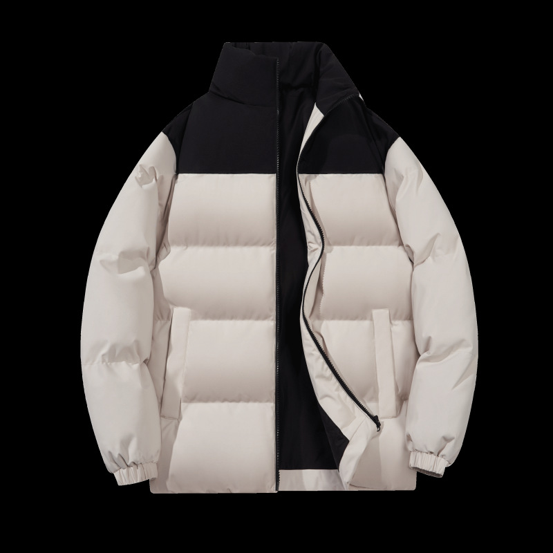 Ropa de algodón acolchada de marca de moda 2023 Invierno nuevo cardigan collar de pie cálido a prueba de viento ropa de pan suelto ropa de pareja ropa acolchada de algodón de todo fósforo