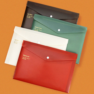 Hot selling retro snap a4 file bag waterproof pp office file bag subject classification test paper storage bag wholesale